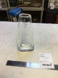etched , glass vase