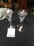 two piece heavy crystal candlestick holders