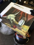 large original oil painting has western motif
