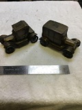 vintage, two piece, metal, savings bank car banks