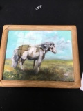 hand-painted signed tile by Olympia artist