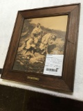 vintage oak frame, print of Arabian guard on horseback