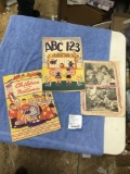 three large antique kid books