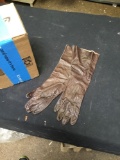 pair of antique, leather ladies gloves