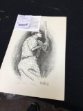 vintage Christian John, fine art lithograph baseball player