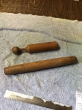 antique pair of wooden rolling pins