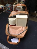 vintage 50s plaid thermos lunch set in case