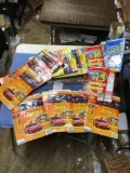 Group of cereal boxes with cars and toy figures