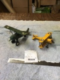 vintage two piece metal and wood biplanes