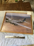 vintage photo of World War II military bomber framed