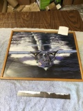 vintage color, photo of military watercraft framed
