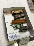 box of miscellaneous train, parts, and accessories