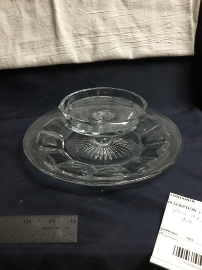 Vintage glass dip serving dish