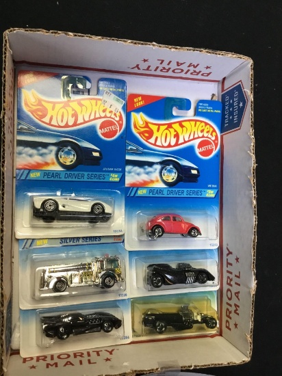 6pc. hot wheels, assorted series, early 1990s in package
