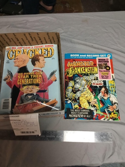 two piece cracked magazine, Star Trek  comic/ record set