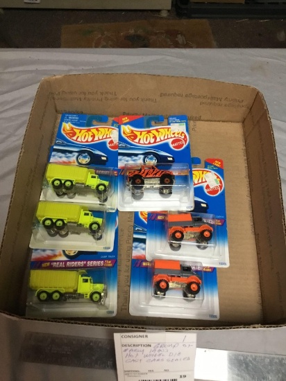 Group of early 1990s hot wheels, diecast cars sealed