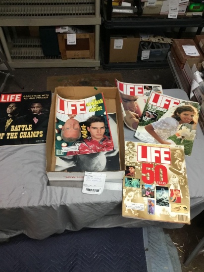 box of vintage life magazines