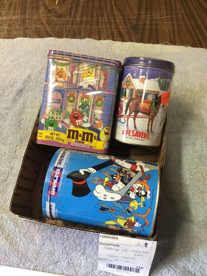 Group of collectible tins