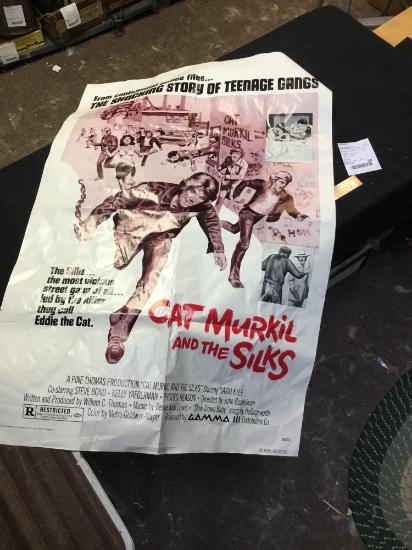 vintage 1976 movie poster titled cat MURKIL in the silks