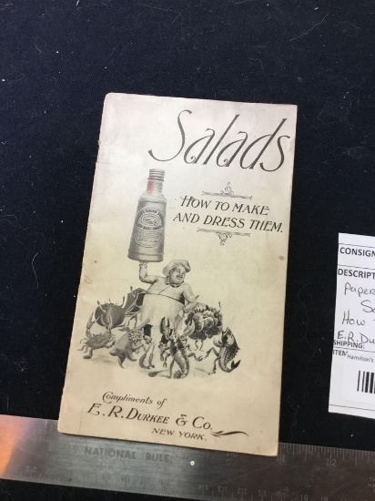 vintage paperback book copyright, 1907 salads