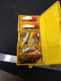 vintage lures in plastic container?