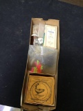 box of vintage fishing tackle