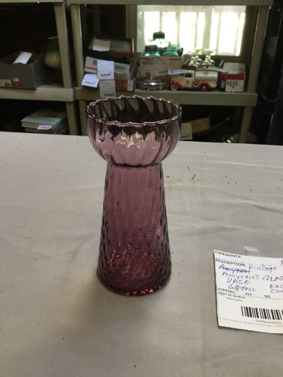 vintage amethyst glass vase excellent condition