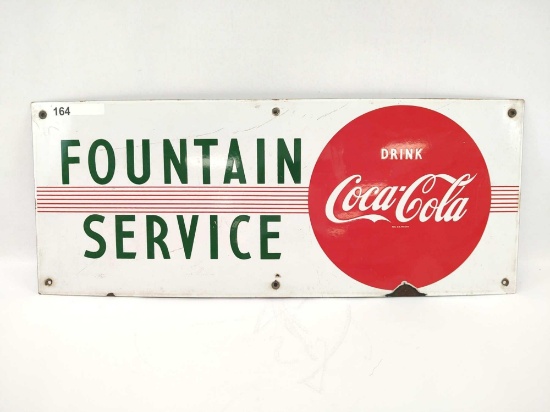 COCA-COLA "FOUNTAIN SERVICE" METAL SIGN