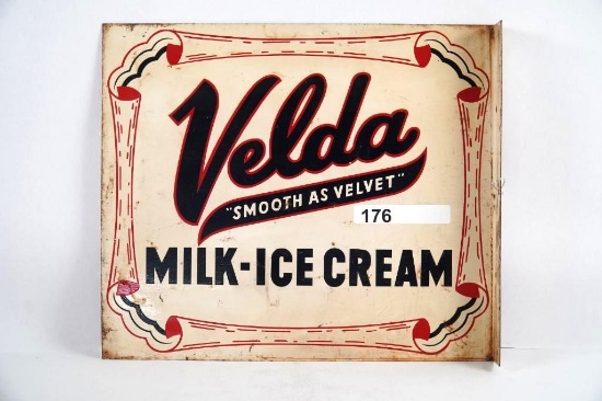 VELDA "SMOOTH AS VELVET" MILK-ICE CREAM METAL SIGN