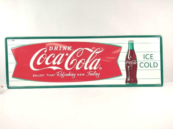 COCA COLA SINGLE SIDED METAL SIGN