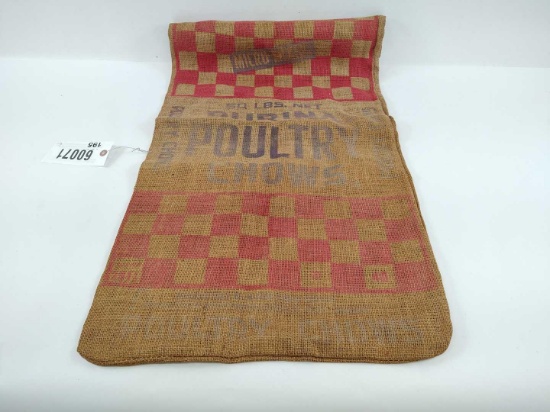 PURINA POULTRY CHOW BURLAP SACK