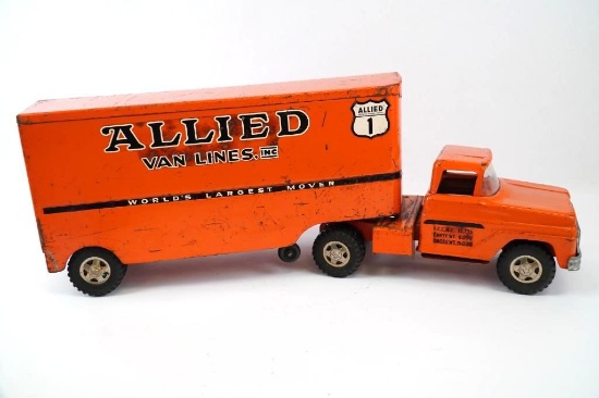 1960VINTAGE METAL TRUCK & ALLIED VAN LINES TRAILER