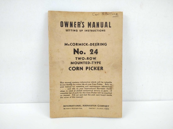OWNERS MANUAL MCCORMICK - DEERING TWO ROW