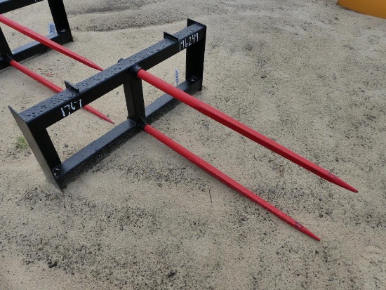 SKID STEER QUICK ATTACH 2 PRONG HAY SPEAR