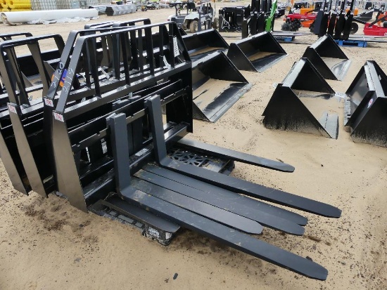 UNUSED KIVEL SKID STEER QUICK ATTACH PALLET FORKS