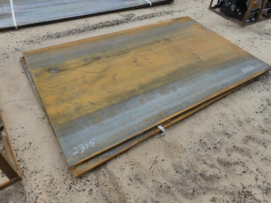 UNUSED (2) 5' X 8' - 3/4" STEEL PLATES