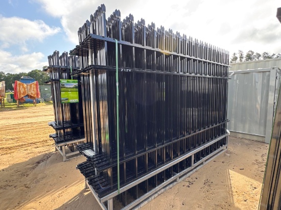 UNUSED HURRICANE 10' WROUGHT IRON SITE FENCE