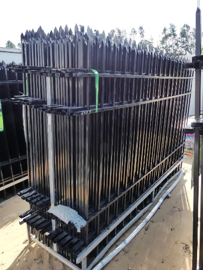 UNUSED HURRICANE 10' WROUGHT IRON SITE FENCE