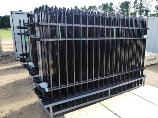 UNUSED HURRICANE 10' WROUGHT IRON SITE FENCE