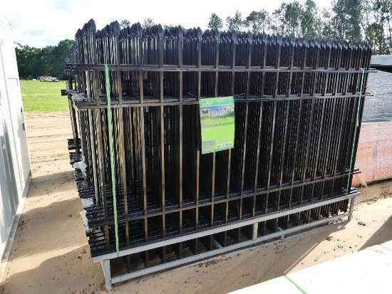 UNUSED HURRICANE 10' WROUGHT IRON SITE FENCE