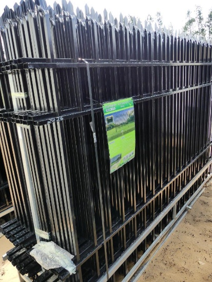 UNUSED HURRICANE 10' WROUGHT IRON SITE FENCE