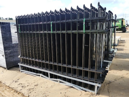 UNUSED HURRICANE 10' WROUGHT IRON SITE FENCE