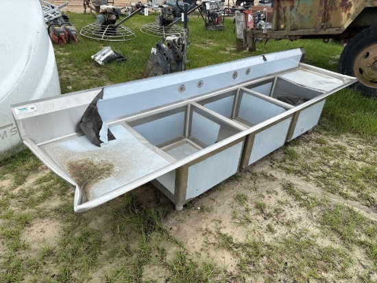3 HOLE STAINLES STEEL SINK