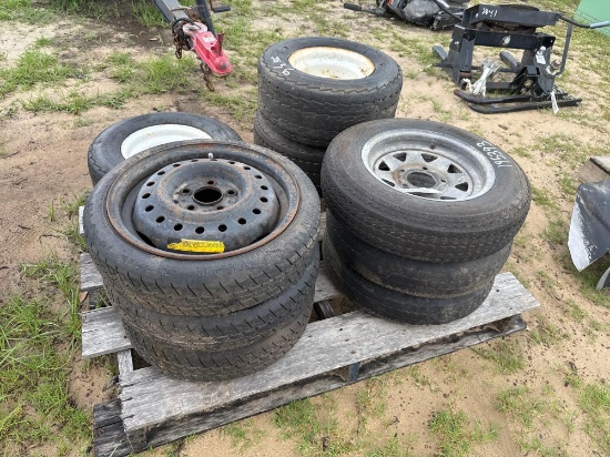 PALLET OF TIRES, BOAT & PONTOON TRAILER TIRES