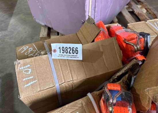 UNUSED FUTURE BOX OF MISC RATCHET STRAPS