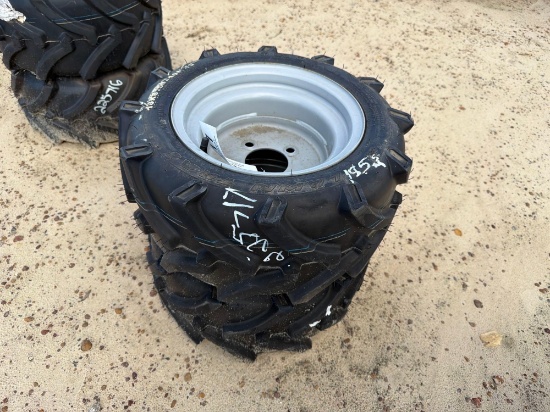 UNUSED (2) 18X8.50-10NHS TIRES ON 4 LUG RIM