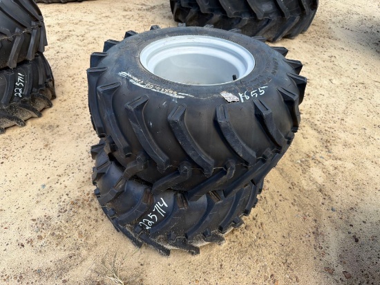 UNUSED (2) 26X12.00-12NHS TIRES ON 5 LUG RIM