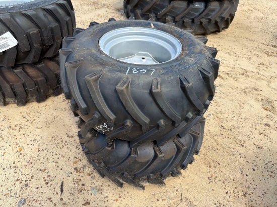 UNUSED (2) 26X12.00-12NHS TIRES ON 5 LUG RIM