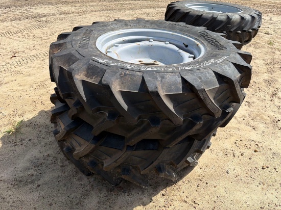 UNUSED (2) 13.6R24 TIRES ON 8 LUG RIMS