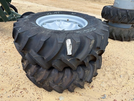 (2) UNUSED 13.6-24 TIRES ON 8 LUG